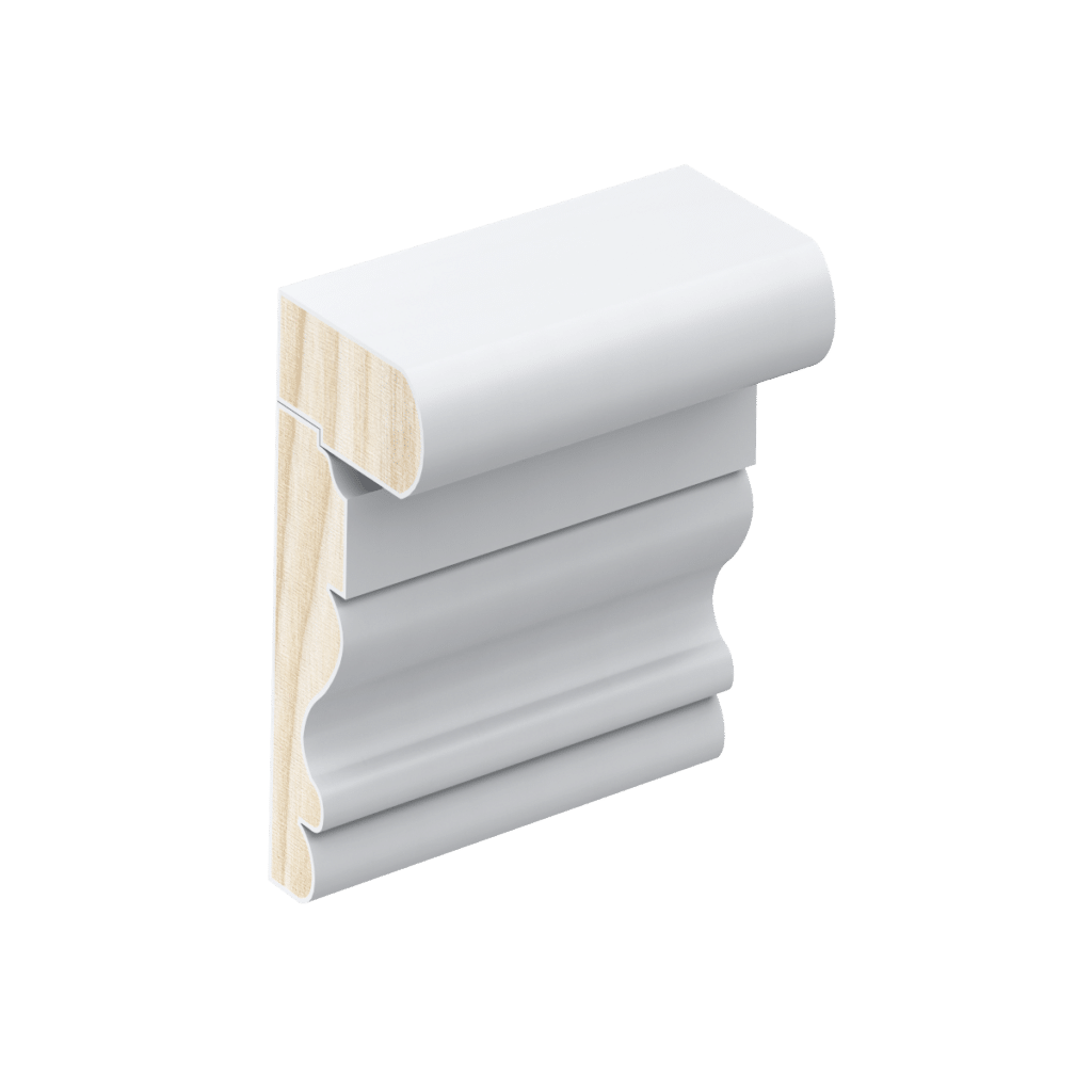 CR05AB chair rail/dado rail profile in primed FJ pine.