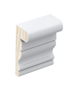 CR05AB chair rail/dado rail profile in primed FJ pine.