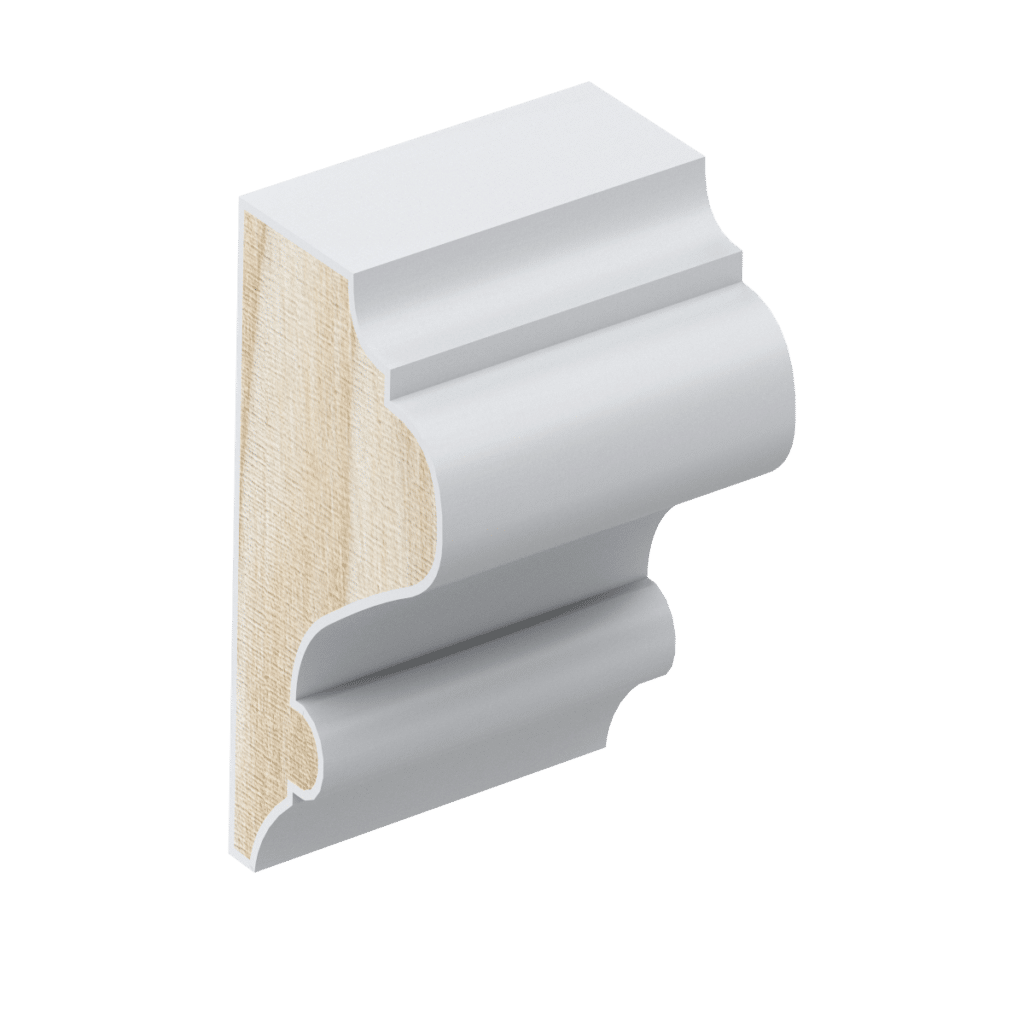 CR30 chair rail/dado rail profile in primed FJ pine.