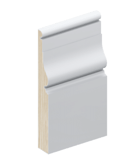 The SK505 skirting board profile in primed FJ pine and a height of 185mm.
