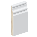 The SK132 skirting board profile in primed FJ pine and a height of 185mm.