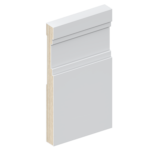 The SK392 skirting board profile in primed FJ pine and a height of 185mm.