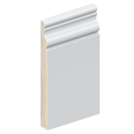 The SK450 skirting board profile in primed FJ pine and a height of 185mm.