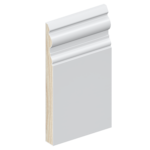 The SK60 skirting board profile in primed FJ pine and a height of 185mm.
