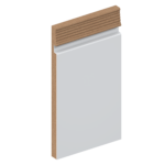 Intrim Shadowline SK800 in primed MDF and a visible height of 160mm from floor to top of shadowline groove