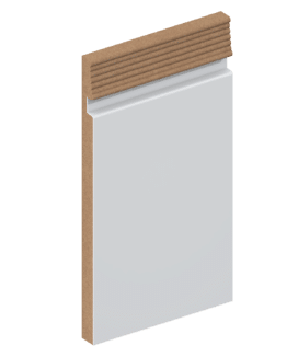 Intrim Shadowline SK800 in primed MDF and a visible height of 160mm from floor to top of shadowline groove