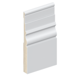 The SK81 skirting board profile in primed FJ pine and a height of 185mm.