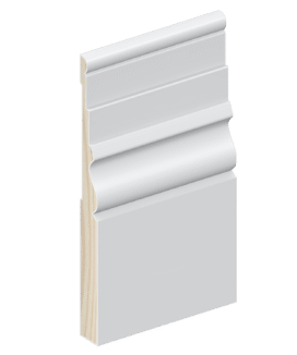 The SK81 skirting board profile in primed FJ pine and a height of 185mm.