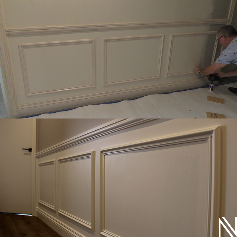 How To Create Install Wainscoting Wall Panelling - Half Wall Paneling Diy