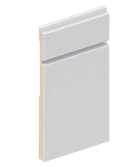The SK1032B skirting board profile in primed FJ pine and a height of 185mm.
