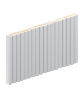 The WB35 wall batten profile in primed FJ pine. Shown vertically.