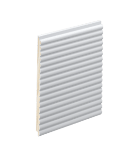 The LB35 lining board profile in primed FJ pine. Shown horizontally.
