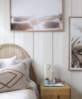 White Bedroom Wall battens Contemporary Cottage