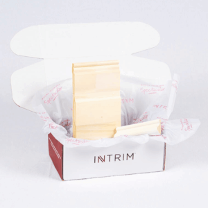 Open Intrim Modern Hamptons Timber Mouldings Samples Box on a white background