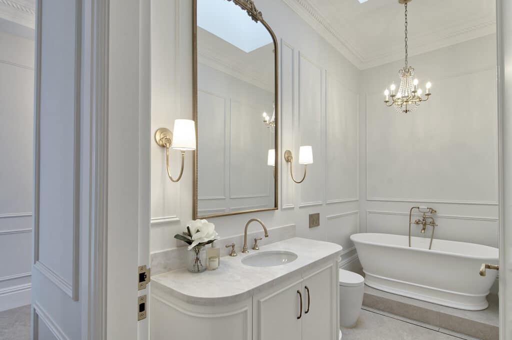 Wainscoting in Powder Room
