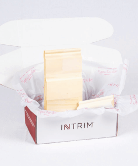 Open Intrim Modern Hamptons Timber Mouldings Samples Box on a white background