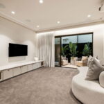 Contemporary minimalist room with natural light, smooth wall finishes, and Intrim skirting boards enhancing the space.