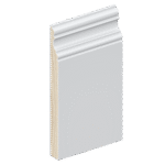 The SK498 skirting board profile in primed FJ pine and a height of 185mm.
