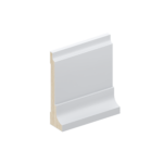 The SK187 skirting board profile in primed FJ pine and a height of 115mm.