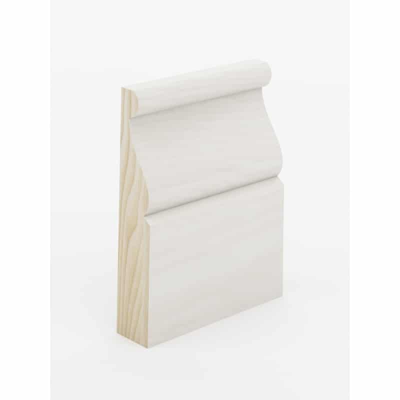The SK445 skirting board profile in primed FJ pine and a height of 90mm.