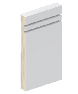 The SK1607 skirting board profile in primed FJ pine and a height of 185mm.