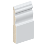 The SK115 skirting board profile in primed FJ pine and a height of 185mm.