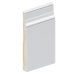 The SK348 skirting board profile in primed FJ pine and a height of 185mm.