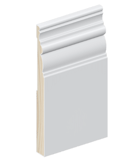 The SK71 skirting board profile in primed FJ pine and a height of 185mm.